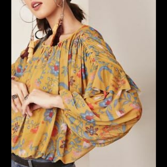 Free People Tops - Free People - Wildflower Honey Floral Blouse